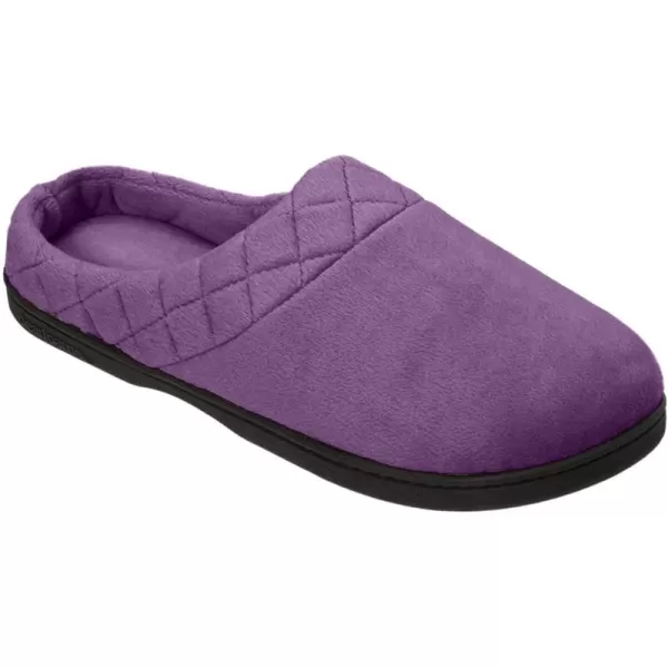 Dearfoams Womens Quilted Memory Foam Clog SlippersSmokey Purple