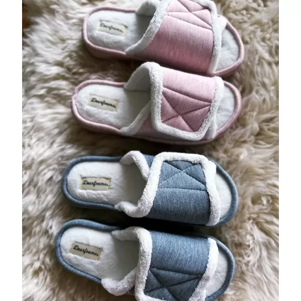 imageDearfoams Womens Adjustable IndoorOutdoor Machine Washable Memory Foam SlideNavy