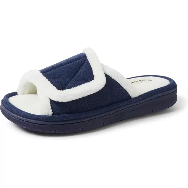 imageDearfoams Womens Adjustable IndoorOutdoor Machine Washable Memory Foam SlideNavy