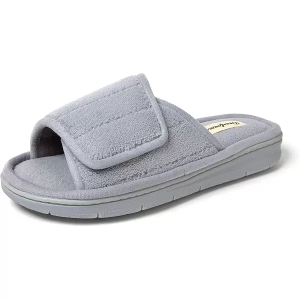imageDearfoams Womens Adjustable IndoorOutdoor Machine Washable Memory Foam SlideSleet Terry