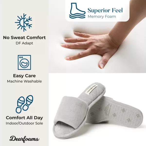 imageDearfoams Womens Indoor Fuzzy Memory Foam Cloud Slip On Beatrice House Slide SlipperSleet Velour