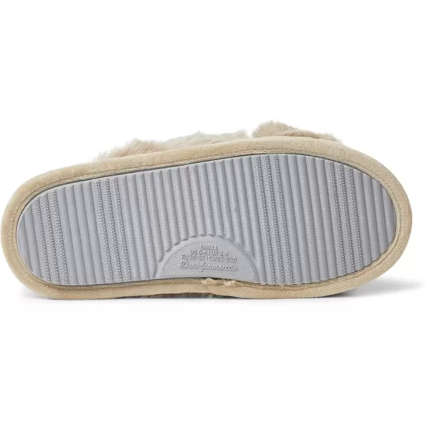 imageDearfoams Womens Jessica Furry Cross Band Slide SlipperLatte