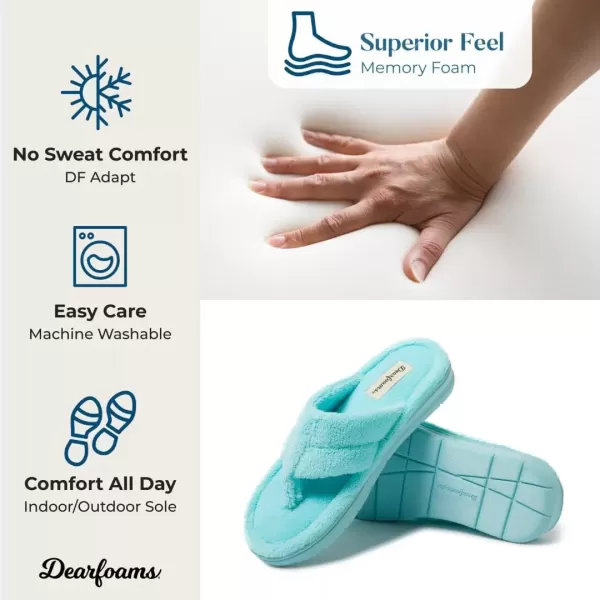 imageDearfoams Womens Melanie Terry Thong SlipperAruba Blue
