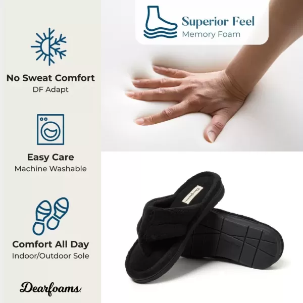 imageDearfoams Womens Melanie Terry Thong SlipperBlack