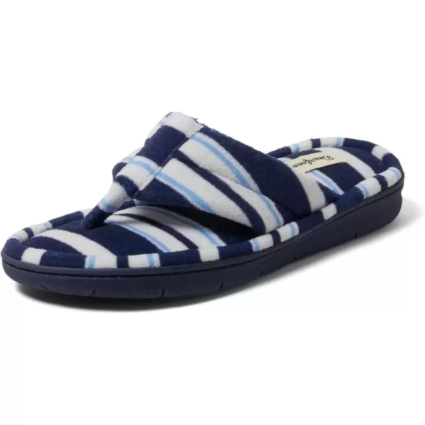 imageDearfoams Womens Melanie Terry Thong SlipperBlue Stripe