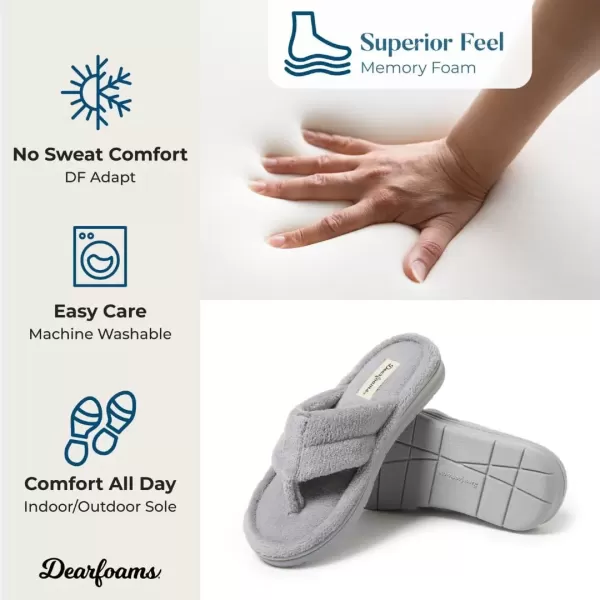 imageDearfoams Womens Melanie Terry Thong SlipperGrey Sleet