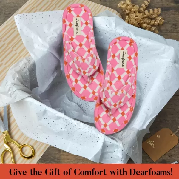 imageDearfoams Womens Melanie Terry Thong SlipperPink Print