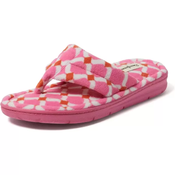 imageDearfoams Womens Melanie Terry Thong SlipperPink Print