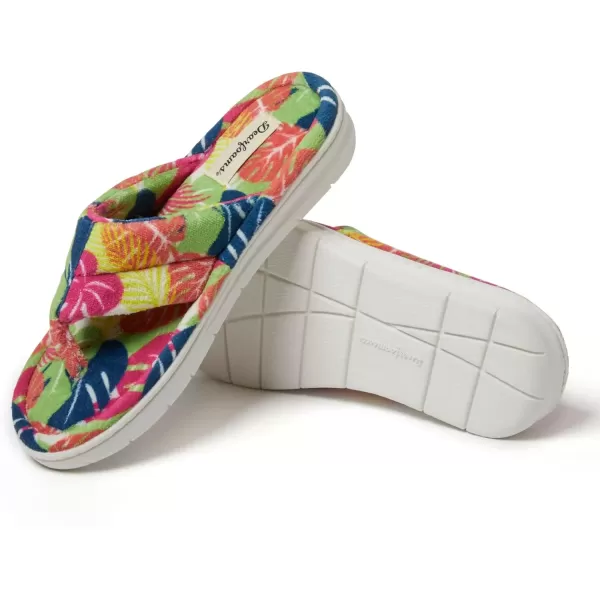 imageDearfoams Womens Melanie Terry Thong SlipperTropical Print