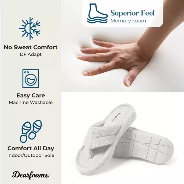 imageDearfoams Womens Melanie Terry Thong SlipperWhite Muslin