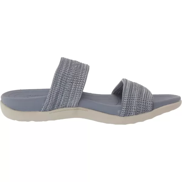 imageDearfoams Womens Original Comfort Blair SlipOn Double Band Slide Sandal with Arch SupportFlint Stone