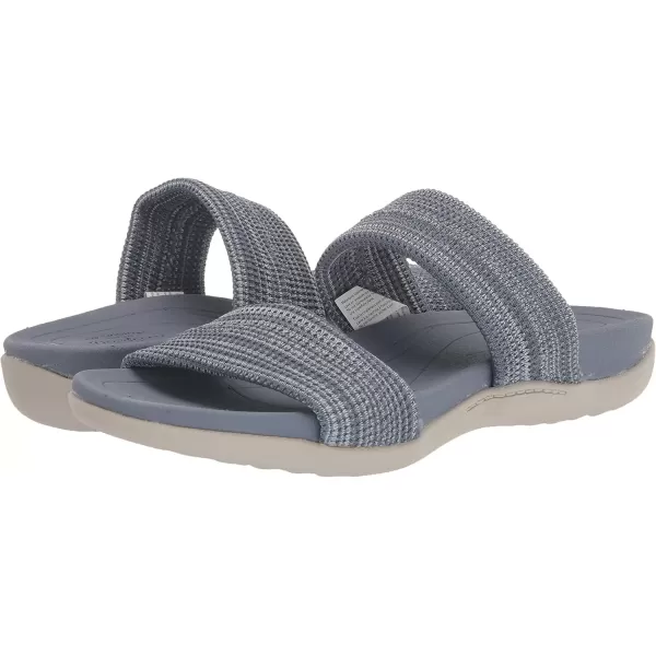 imageDearfoams Womens Original Comfort Blair SlipOn Double Band Slide Sandal with Arch SupportFlint Stone