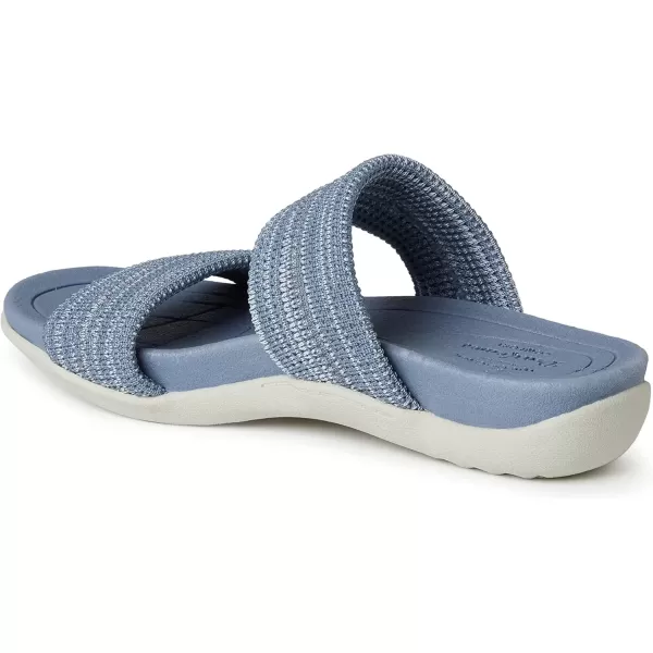 imageDearfoams Womens Original Comfort Blair SlipOn Double Band Slide Sandal with Arch SupportFlint Stone