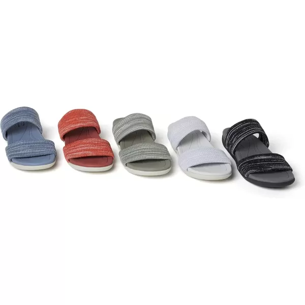 imageDearfoams Womens Original Comfort Blair SlipOn Double Band Slide Sandal with Arch SupportFlint Stone