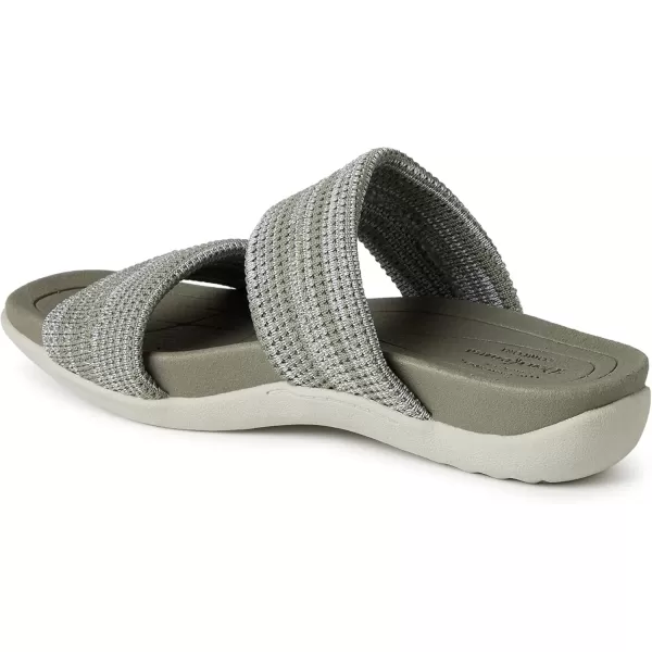imageDearfoams Womens Original Comfort Blair SlipOn Double Band Slide Sandal with Arch SupportMoss Heather