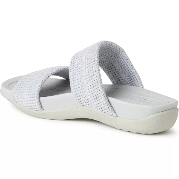imageDearfoams Womens Original Comfort Blair SlipOn Double Band Slide Sandal with Arch SupportSilver