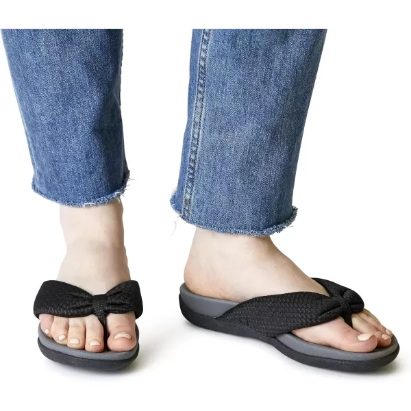 imageDearfoams Womens Original Comfort Olivia Thong Flip Flop Sandal with Arch SupportBlack