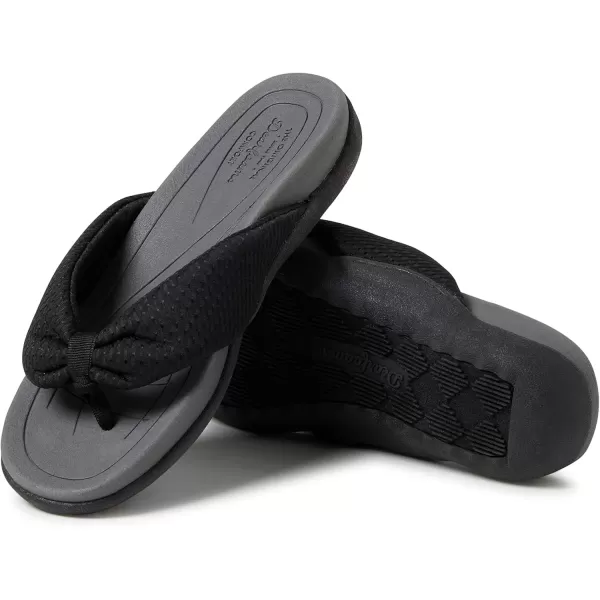 imageDearfoams Womens Original Comfort Olivia Thong Flip Flop Sandal with Arch SupportBlack