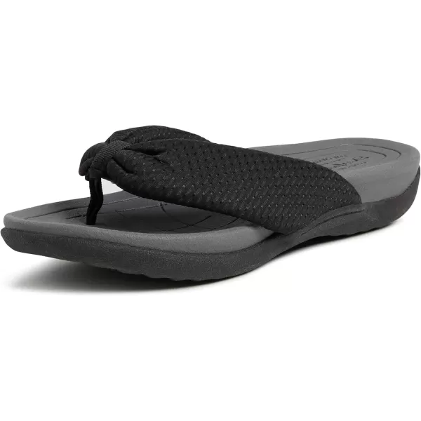 imageDearfoams Womens Original Comfort Olivia Thong Flip Flop Sandal with Arch SupportBlack