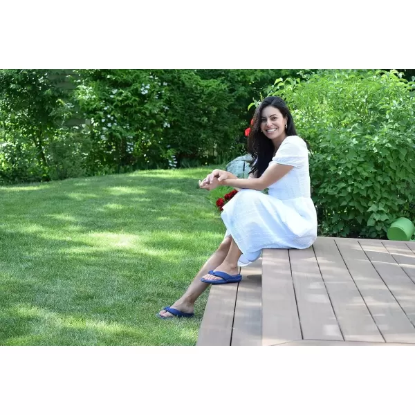imageDearfoams Womens Original Comfort Olivia Thong Flip Flop Sandal with Arch SupportIndigo