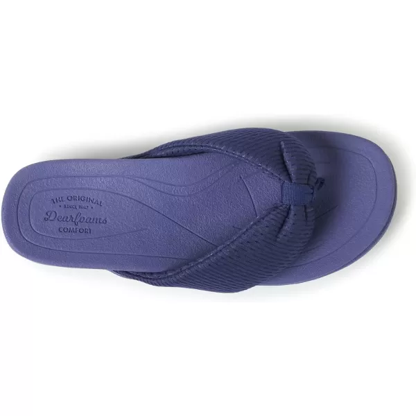 imageDearfoams Womens Original Comfort Olivia Thong Flip Flop Sandal with Arch SupportIndigo