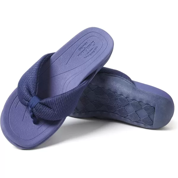 imageDearfoams Womens Original Comfort Olivia Thong Flip Flop Sandal with Arch SupportIndigo