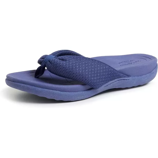 imageDearfoams Womens Original Comfort Olivia Thong Flip Flop Sandal with Arch SupportIndigo