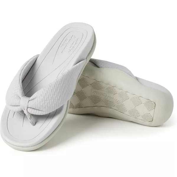 imageDearfoams Womens Original Comfort Olivia Thong Flip Flop Sandal with Arch SupportSilver