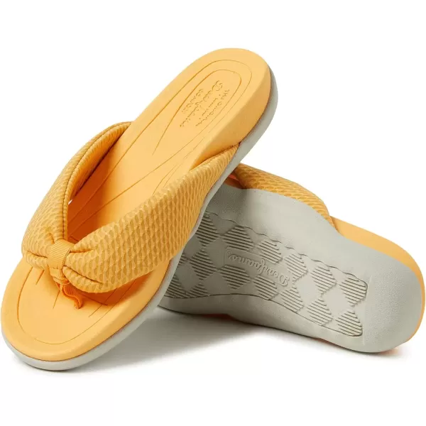 imageDearfoams Womens Original Comfort Olivia Thong Flip Flop Sandal with Arch SupportYellow
