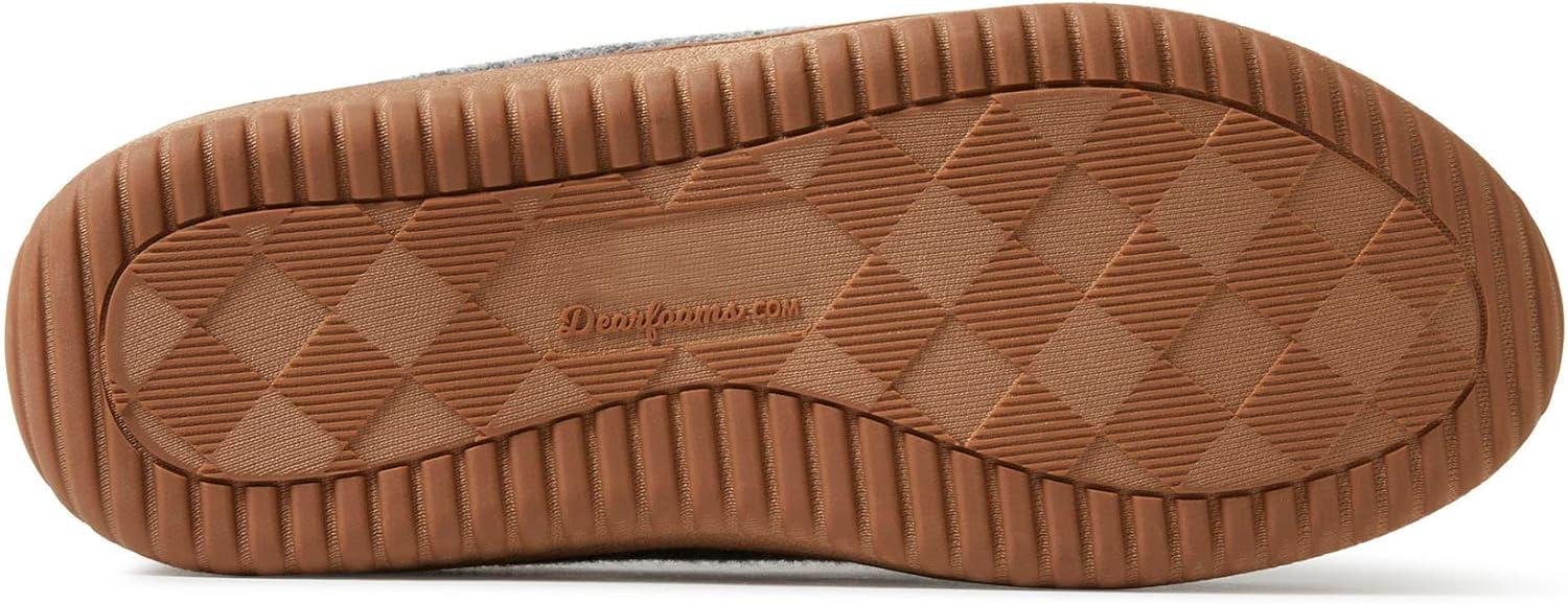 imageDearfoams Womens Wilmington Energy Return Comfort IndoorOutdoor Memory Foam Moccasin Slipper with TieGrey Heather Wool