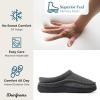 imageDearfoams Mens Thompson Memory Foam IndoorOutdoor Clog SlipperDark Heather Grey Wool
