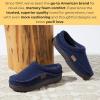 imageDearfoams Mens Thompson Memory Foam IndoorOutdoor Clog SlipperNavy Wool