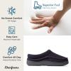 imageDearfoams Mens Thompson Memory Foam IndoorOutdoor Clog SlipperNavy Wool