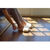 imageDearfoams Womens Fireside Canberra Genuine Shearling Cork Footbed Easy OnOff SlideBlack