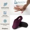 imageDearfoams Womens Memory Foam Indoor Outdoor Darcy Velour Clog House Slipper with Wide WidthsAubergine