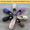 imageDearfoams Womens Memory Foam Indoor Outdoor Darcy Velour Clog House Slipper with Wide WidthsBlack