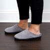 imageDearfoams Womens Memory Foam Indoor Outdoor Darcy Velour Clog House Slipper with Wide WidthsMedium Grey