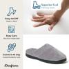 imageDearfoams Womens Memory Foam Indoor Outdoor Darcy Velour Clog House Slipper with Wide WidthsMedium Grey