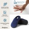 imageDearfoams Womens Memory Foam Indoor Outdoor Darcy Velour Clog House Slipper with Wide WidthsPeacoat