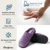 imageDearfoams Womens Memory Foam Indoor Outdoor Darcy Velour Clog House Slipper with Wide WidthsSmokey Purple 2