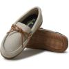 imageDearfoams Womens Wilmington Energy Return Comfort IndoorOutdoor Memory Foam Moccasin Slipper with TieOatmeal Heather Wool