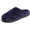 imageDearfoams Womens Memory Foam Indoor Outdoor Darcy Velour Clog House Slipper with Wide WidthsPeacoat