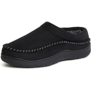 imageDearfoams Mens Thompson Memory Foam IndoorOutdoor Clog SlipperBlack