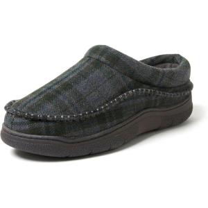 imageDearfoams Mens Thompson Memory Foam IndoorOutdoor Clog SlipperBlue Plaid
