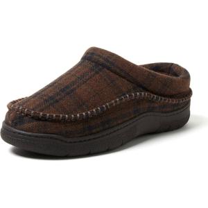 imageDearfoams Mens Thompson Memory Foam IndoorOutdoor Clog SlipperBrown Plaid