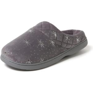 imageDearfoams Womens Memory Foam Indoor Outdoor Darcy Velour Clog House Slipper with Wide WidthsStarry Night Sky