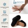 imageDearfoams Gifts for Women Mom Sister Wife  Fuzzy Fluffy Memory Foam Slipper  Hannah Knit Clog House Shoe House SlipperBlack Solid