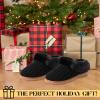 imageDearfoams Gifts for Women Mom Sister Wife  Fuzzy Fluffy Memory Foam Slipper  Hannah Knit Clog House Shoe House SlipperBlack Solid