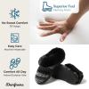 imageDearfoams Gifts for Women Mom Sister Wife  Fuzzy Fluffy Memory Foam Slipper  Hannah Knit Clog House Shoe House SlipperBlackWhite