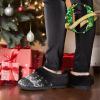 imageDearfoams Gifts for Women Mom Sister Wife  Fuzzy Fluffy Memory Foam Slipper  Hannah Knit Clog House Shoe House SlipperBlackWhite